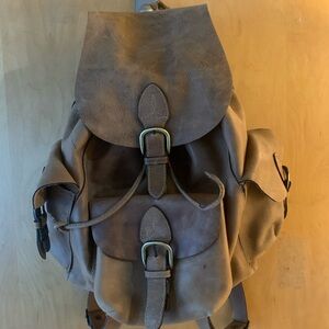 Vintage Tan Leather Backpack